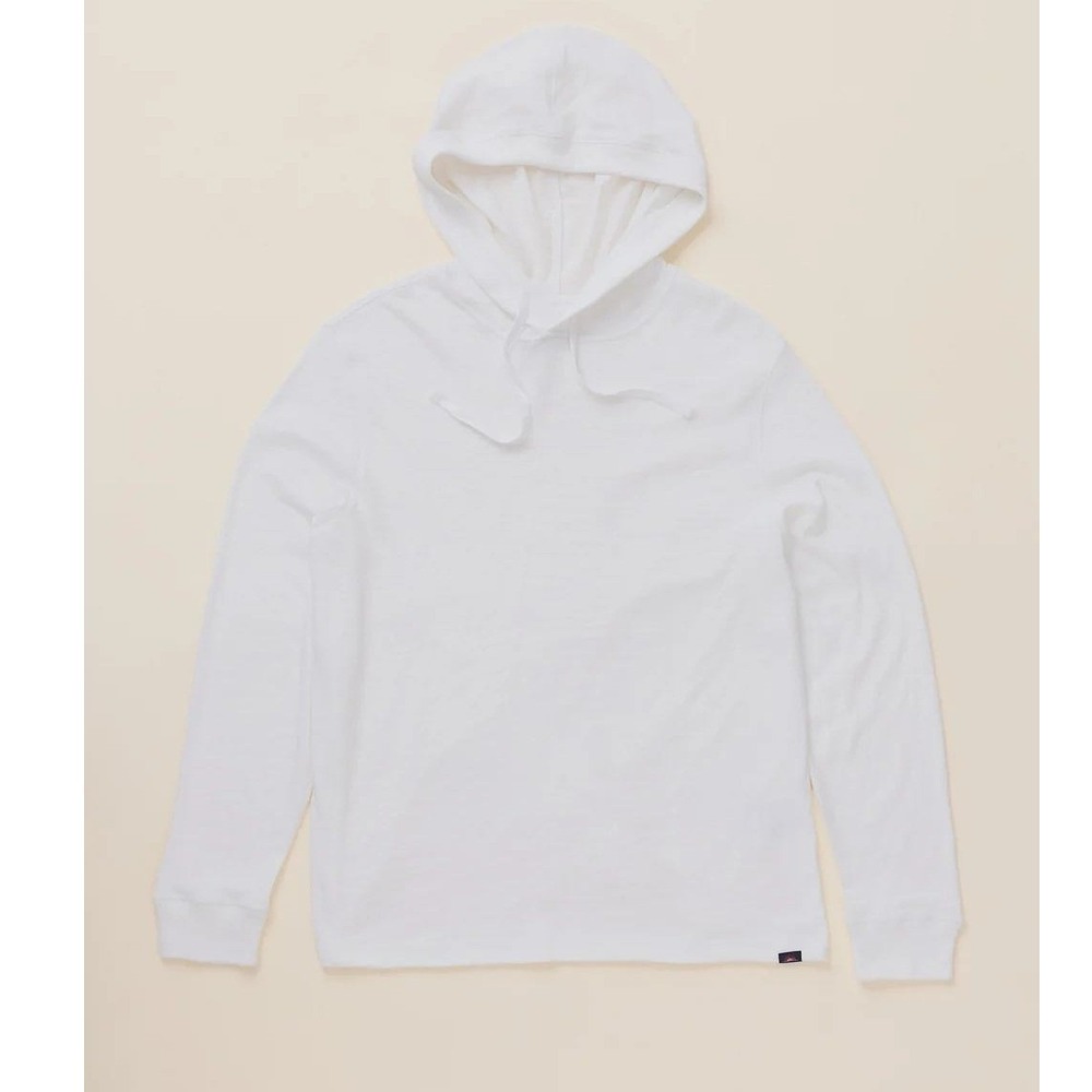 Faherty Sunwashed Organic Cotton Slub Hoodie White Mens Large Pullover Coastal - Picture 3 of 15